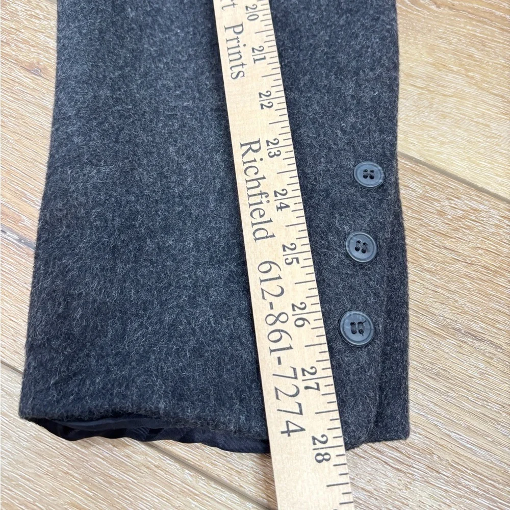 VTG Halston Mens Coat Wool Cashmere Gray Single Breasted Suit Overcoat Size 44L